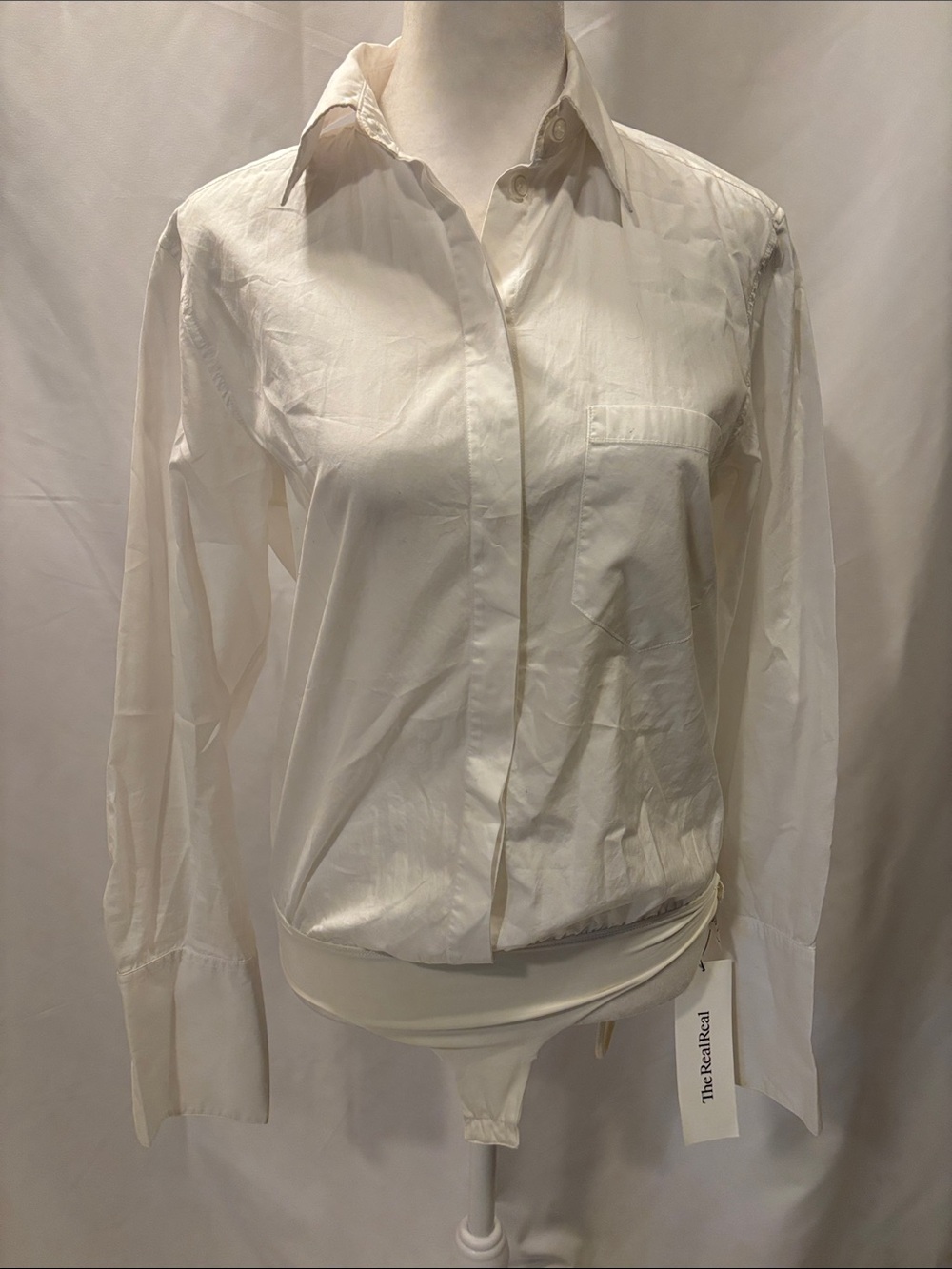 White Women's Lightweight Button down One Piece - XS